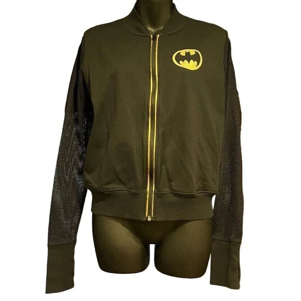 DC Comics Batman Fishnet Bomber Track Jacket Junior’s Medium